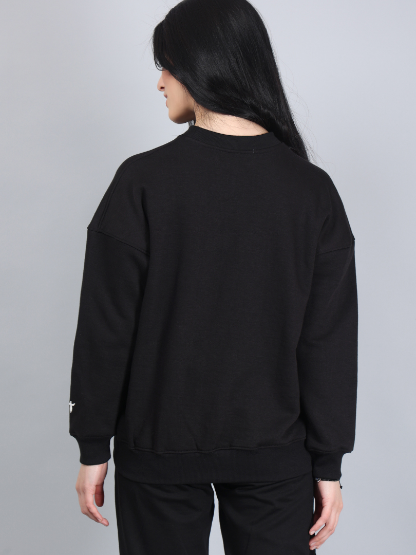 Black Oversized Sweatshirt for Women