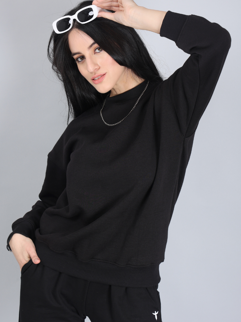 Black Oversized Sweatshirt for Women