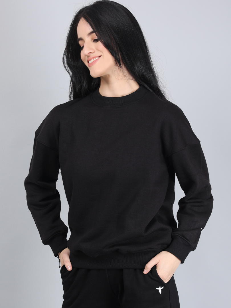 Black Oversized Sweatshirt for Women