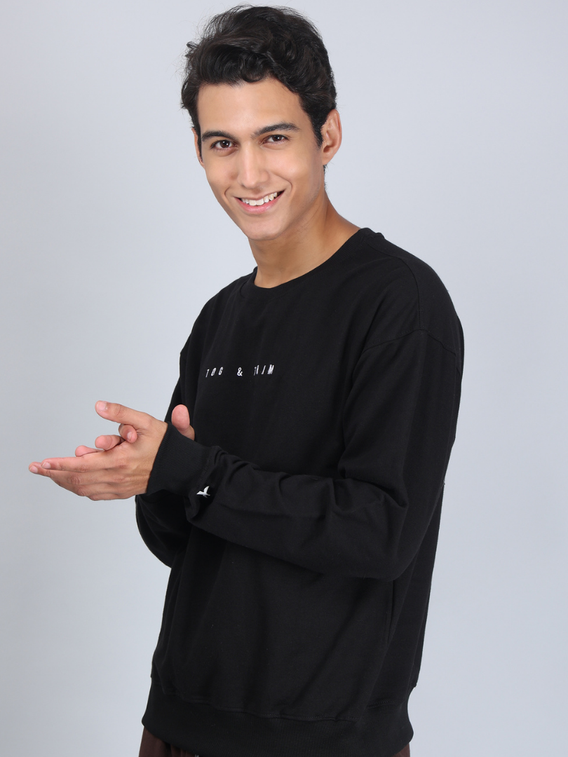 Black Oversized Sweatshirt for Men