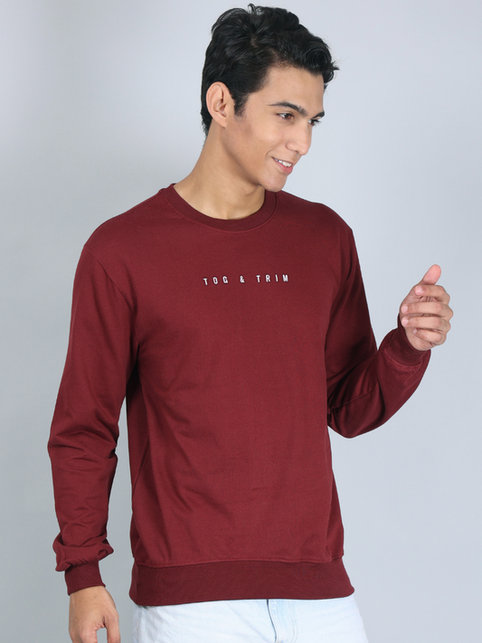 Maroon Sweatshirt for Men