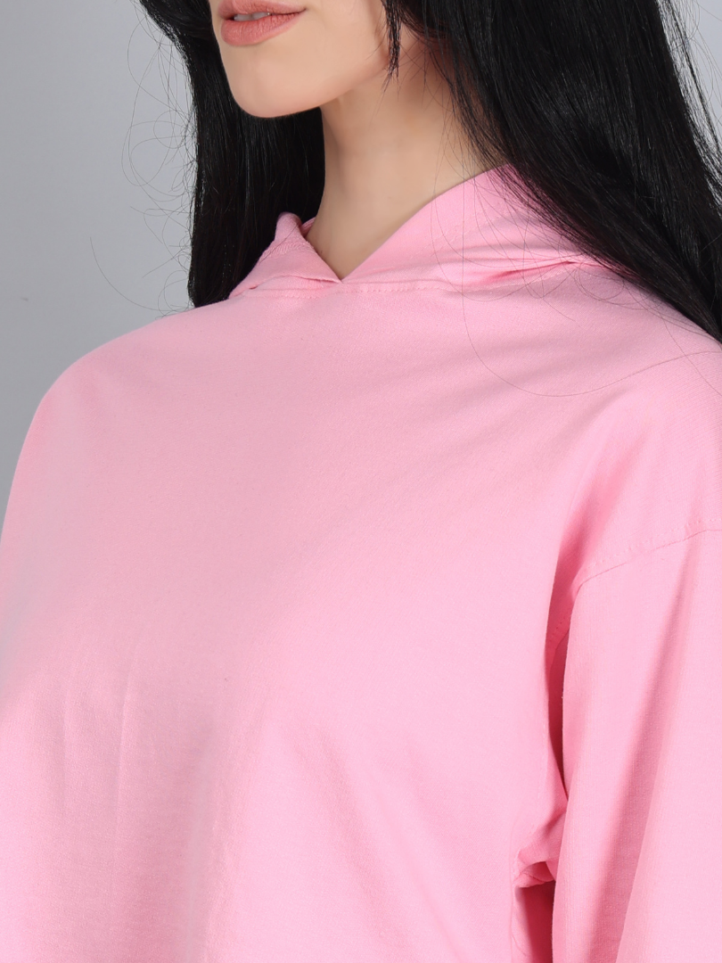 Cropped Light Pink Hoodie