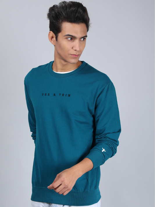 Teal Colour Sweatshirt for Men