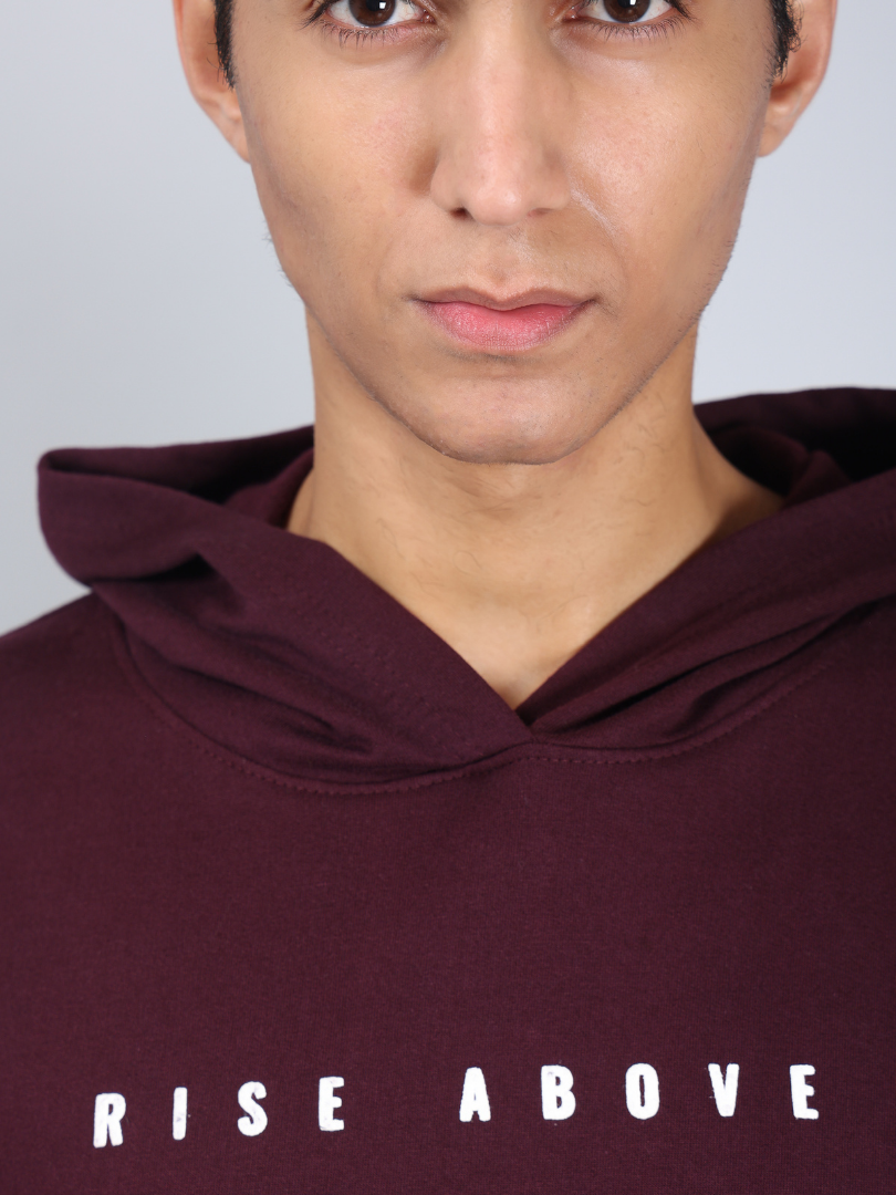 Wine Colour Relaxed Fit Hoodie for Men